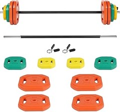Reseñas de usuarios sobre barras y discos económicos para entrenar en casa
