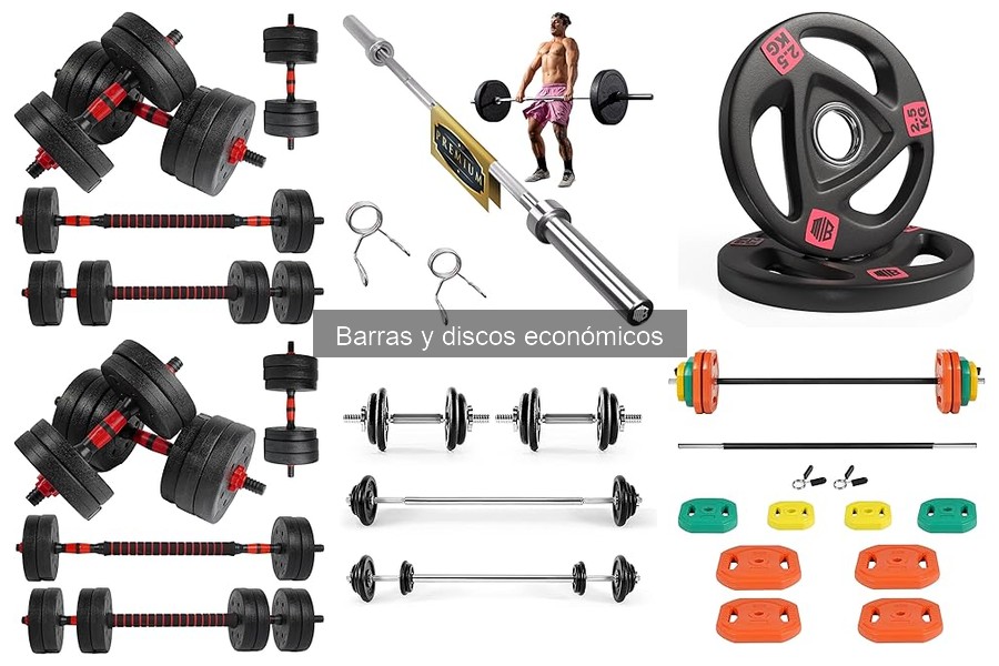 Cómo elegir barras y discos económicos para entrenar en casa