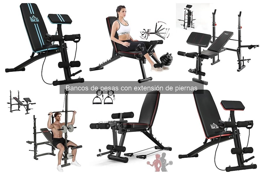 Ejercicios efectivos con un banco de pesas con extensión de piernas